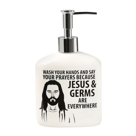 Jesus and Germs Soap Dispenser
