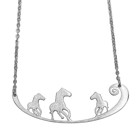 Horses Engraved Pendant