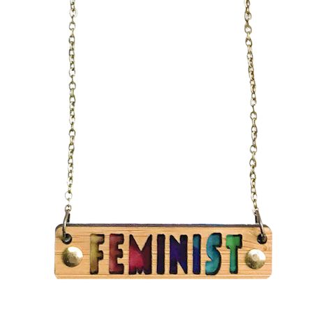 Feminist Bamboo Bar Necklace