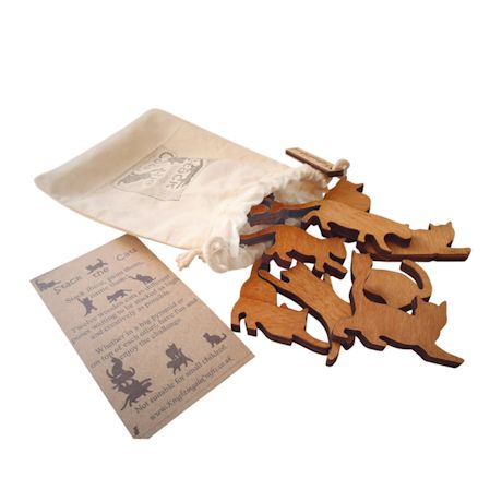 Wooden Stack The Animal Game - 12 Dog or Cat Pieces with Storage Bag