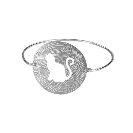 Silver Plated Cat Clic Bracelet