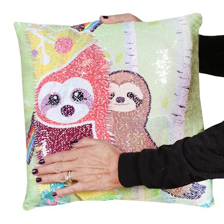 Sloth Sequin Swipe Pillow