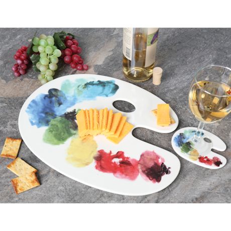 Artist Palette Cheese Tray And Coaster