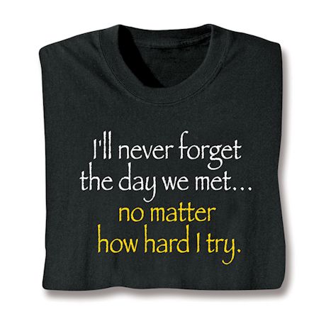 I'll Never Forget The Day We Met… No Matter How Hard I Try. Shirts