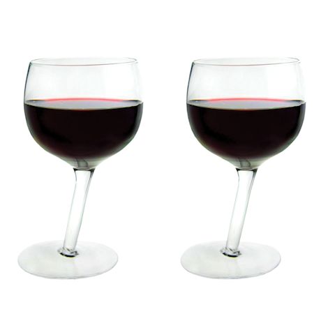 Tipsy Diagonal-Stem Wine Glass Set of 2