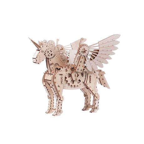 Mr. Playwood Wooden Mechanical Unicorn Puzzle Model