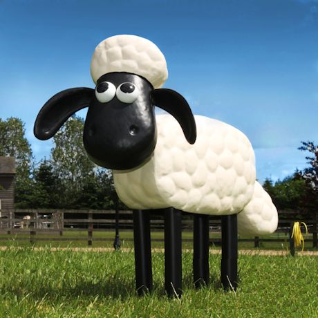 Shaun The Sheep And Cousin Timmy Garden Sculptures