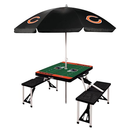 NFL Picnic Table With Umbrella-Chicago Bears