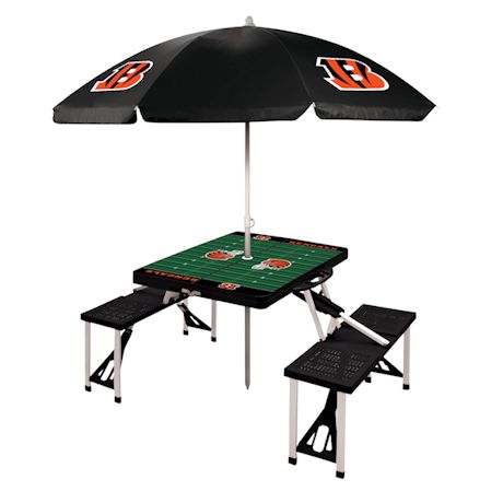 NFL Picnic Table With Umbrella-Cincinnati Bengals