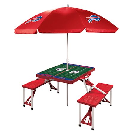 NFL Picnic Table With Umbrella-Buffalo Bills