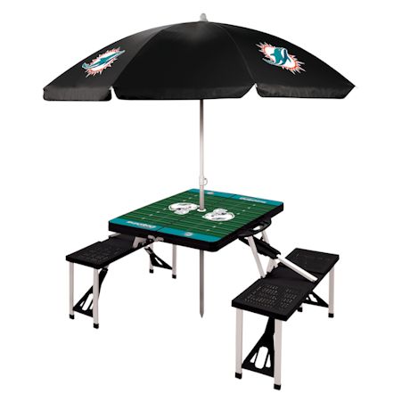NFL Picnic Table With Umbrella-Miami Dolphins