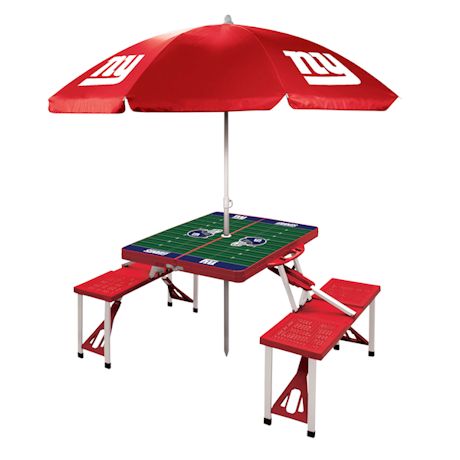 NFL Picnic Table With Umbrella-New York Giants