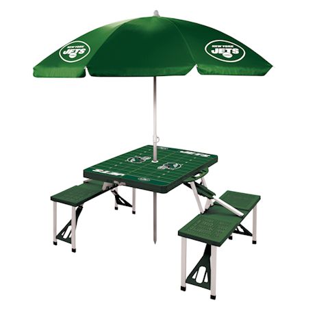 NFL Picnic Table With Umbrella-New York Jets