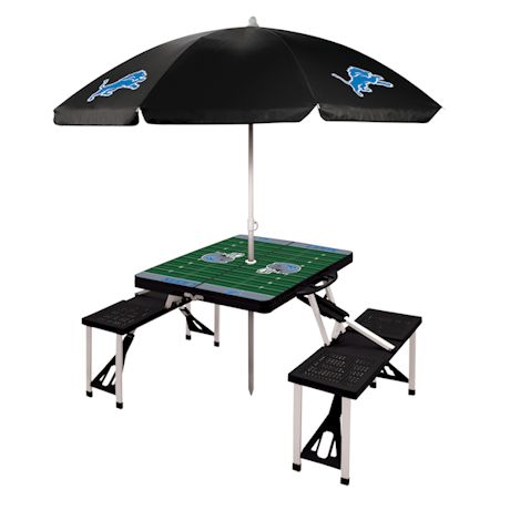 NFL Picnic Table With Umbrella-Detroit Lions
