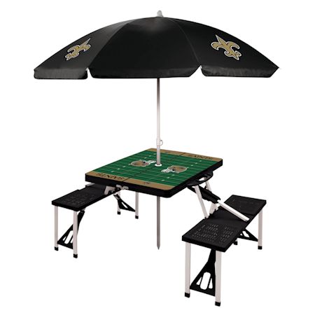 NFL Picnic Table With Umbrella-New Orleans Saints