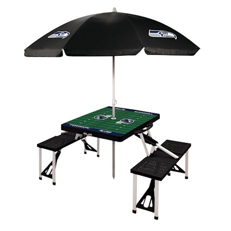 NFL Picnic Table With Umbrella-Seattle Seahawks