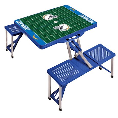 NFL Picnic Table w/Football Field Design-Los Angeles Chargers