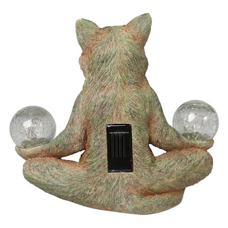 Solar Meditating Cat Garden Sculpture