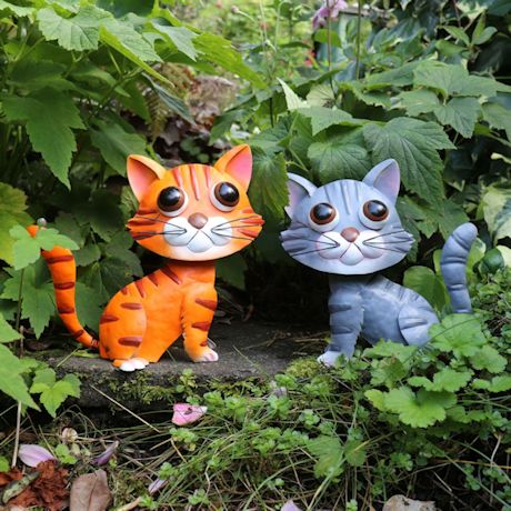 Cat Bobble-Tail Garden Statues