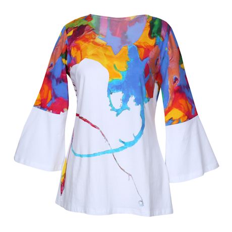 Watercolor Madness ¾ Sleeve Top