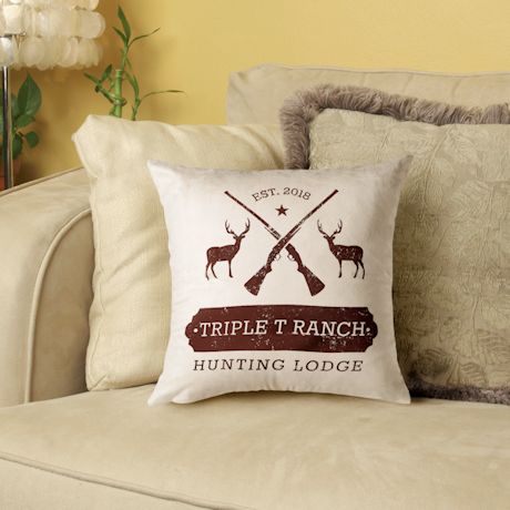 Personalized Hunting Lodge Throw Pillow