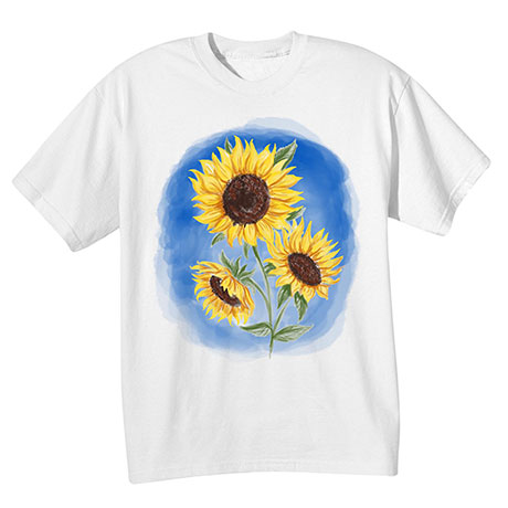 Product image for Sunflowers on White T-Shirt or Sweatshirt