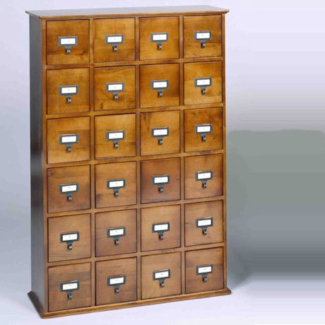 Product image for Library Style CD Storage Cabinet with 24 Drawers - Holds 288 CDs