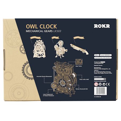 Wooden Owl Standing Clock Kit