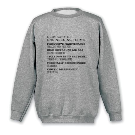Glossary Of Engineering Terms T-Shirt or Sweatshirt