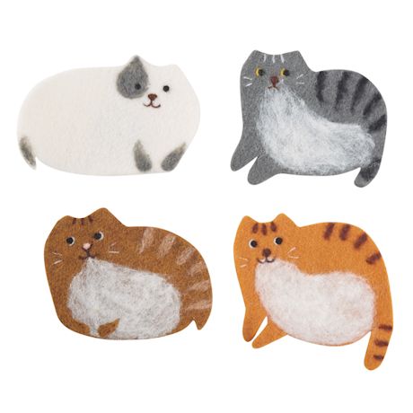 Kitty Cat Felted Coasters