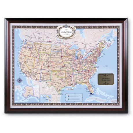 Product image for Framed Personalized USA Traveler Map