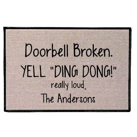 Personalized 'Yell Ding Dong' Doormat
