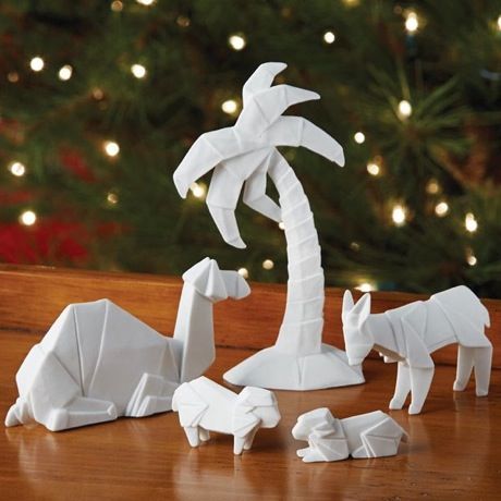 Porcelain Origami Nativity - 5 Piece Animal Set