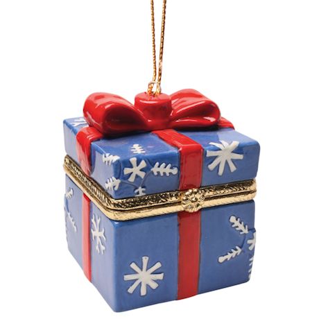 Porcelain Surprise Ornament - Snowflake Blue Box