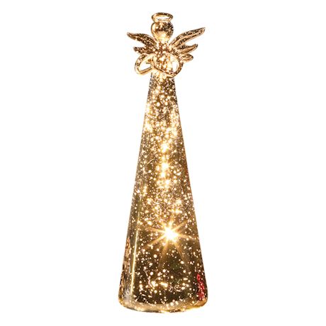 Lighted Mercury Glass Angel Statue