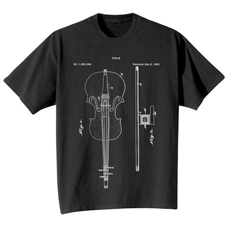 Vintage Patent Drawing Shirts - Violin