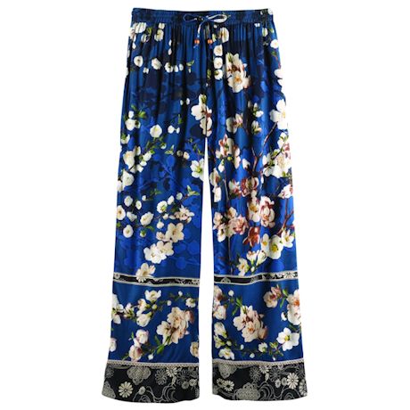 Women's Blossom Lounge Pants - Elastic Waist Band and Side Pockets | 2 ...