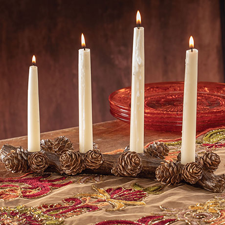 Pinecone Branch Candle Holder