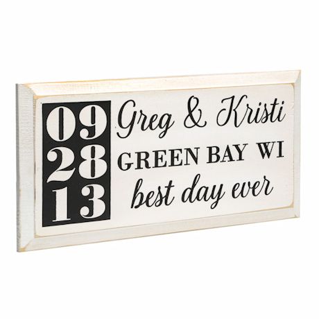 Personalized "Best Day Ever" Wood Wall Art - Horizontal