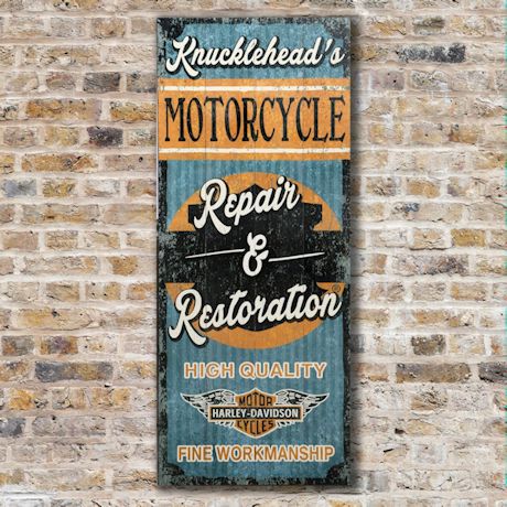 Personalized Harley-Davidson&#174; "Repair & Restoration" Wood Wall Art