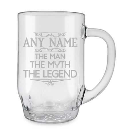 Personalized "Man, Myth, Legend" Large Glass Mug