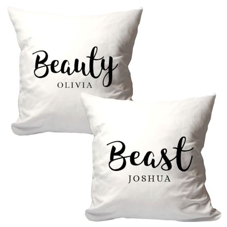 Personalized Beauty & Beast Pillow Set
