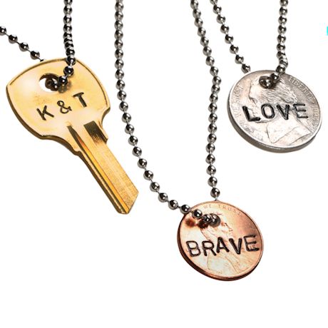 Personalized Hand-Stamped Key Necklace