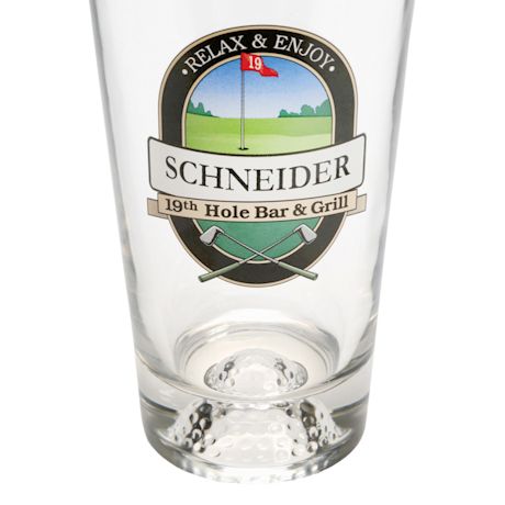 Personalized 19th Hole Golf Ball Mixer Glasses - Set of 2