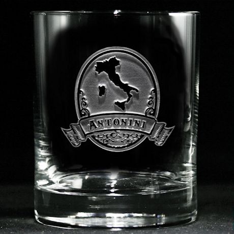 Personalized Italian Pride Whiskey Glass