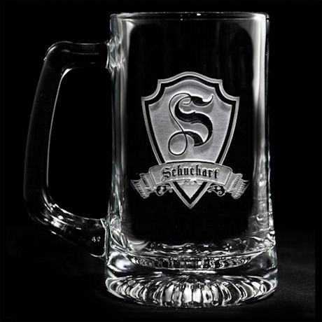 Personalized Shield Initial Beer Mug