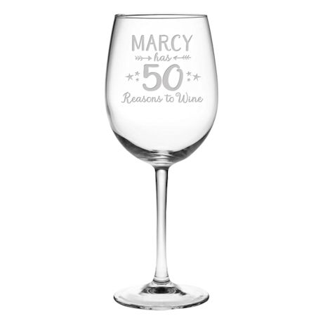Personalized Reasons to Wine Birthday Wine Glass
