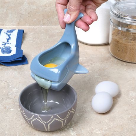 Stoneware Whale Shaped Ceramic Egg Separator
