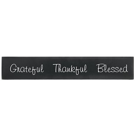 "Grateful Thankful Blessed" Wood Plaque