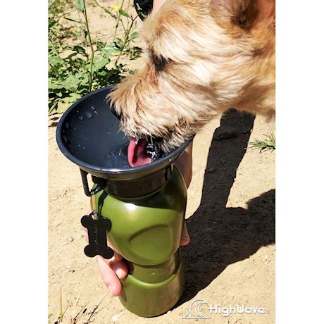 Highwave AutoDogMug - 20 oz Water Bottle for Dogs - Army Green